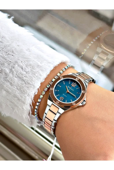 Ferrucci Rose Gümüş Renk Klasik Sade Model  Kadın Kol Saati + BİLEKLİK - Resim 2