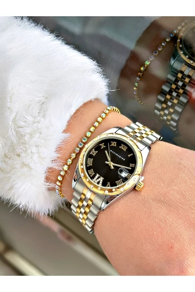 Navimarine Gümüş Renk Çelik Kordon Kadın Kol Saati + Bileklik Hediyeli - Resim 3