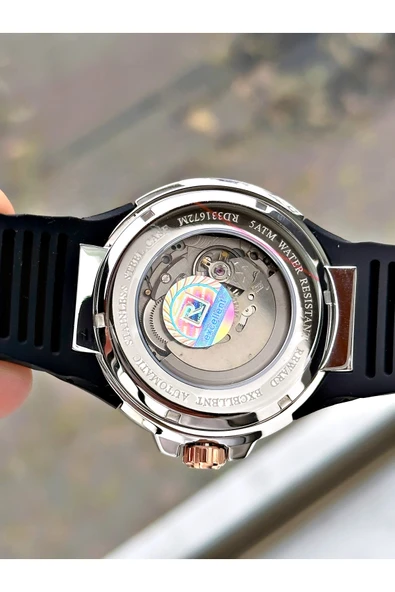 Reward Siyah Renk Çelik Kasa Otomatik Mekanizma Erkek Kol Saati + BİLEKLİK HEDİYELİ - Resim 4