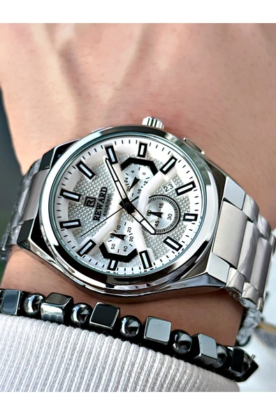 Reward Gümüş Renk Fonksiyonlar Aktif Çelik Kordon Erkek Kol Saati + BİLEKLİK HEDİYELİ ürün görseli 1