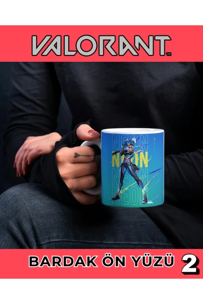 VALORANT KUPA BARDAK - NEON - KAHVE BARDAĞI - KİŞİYE ÖZEL KUPA BARDAK - Resim 2