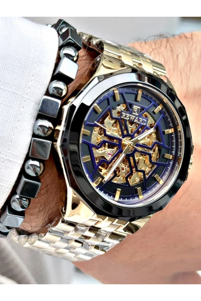 Reward Altın Renk Otomatik Business Çelik Kordon  Erkek Kol Saati + BİLEKLİK ürün görseli 1