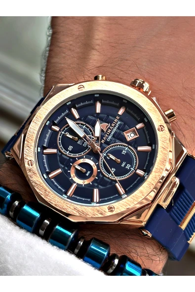 Navimarine Lacivert Renk Fonksiyonlu Mekanizma Erkek Kol Saati + BİLEKLİK HEDİYELİ ürün görseli 1