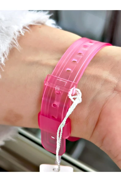 Cockpit Silikon Kordon 5 ATM Su Geçirmez Alarmlı Işıklı Kronometreli Dijital Kadın Kol Saati - Resim 3