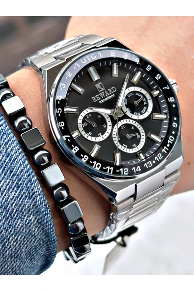 Reward Gümüş Renk Aynalı Cam Fonksiyonlu Erkek Kol Saati + BİLEKLİK ürün görseli 1