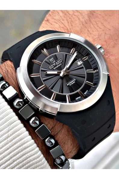 Reward Siyah Renk Çelik Kasa Otomatik Mekanizma Erkek Kol Saati + BİLEKLİK HEDİYELİ - Resim 3