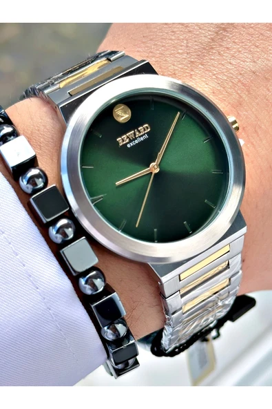 Reward Altın Gümüş Renk Sade Klasik Model Erkek Kol Saati + BİLEKLİK HEDİYELİ - Resim 3