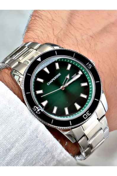 Chaperone Gümüş Renk Sade Klasik Model Çelik Kordon Erkek Kol Saati + BİLEKLİK ürün görseli 1
