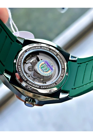 Reward Yeşil Renk Çelik Kasa  Mekanizma Lüx Erkek Kol Saati + BİLEKLİK - Resim 4
