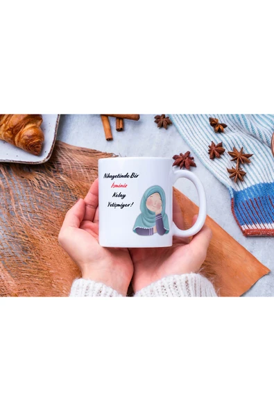 TESETTÜR MODELLİ KUPA BARDAK - KAPALI KADIN BARDAK- KAHVE BARDAĞI - KİŞİYE ÖZEL KUPA BARDAK ürün görseli 1