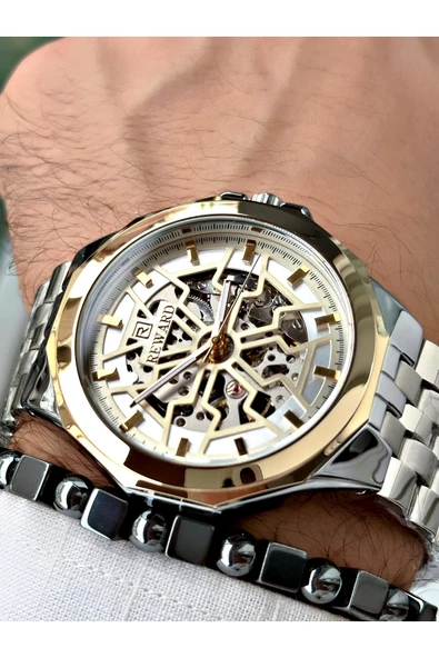 Reward Gümüş Renk Otomatik Business Çelik Kordon  Erkek Kol Saati + BİLEKLİK ürün görseli 1