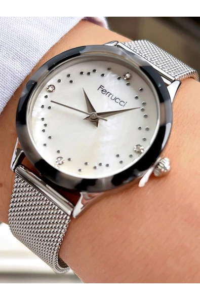 Ferrucci Silver Gümüş Renk Hasır Metal Kadın Kol Saati ürün görseli 1