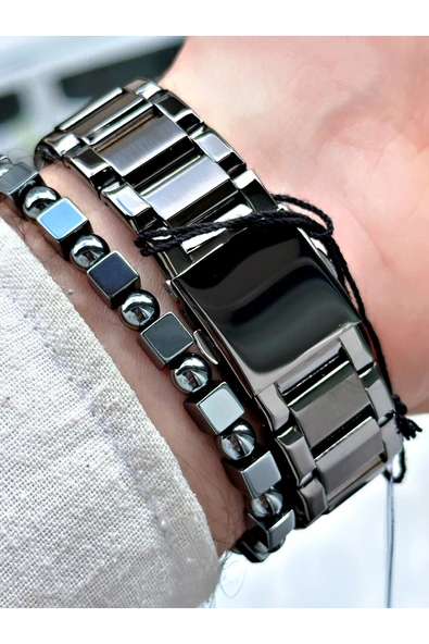 Ferrucci Füme Renk Fonksiyonlar Aktif  Çelik Kordon Erkek Kol Saati + BİLEKLİK HEDİYELİ - Resim 5