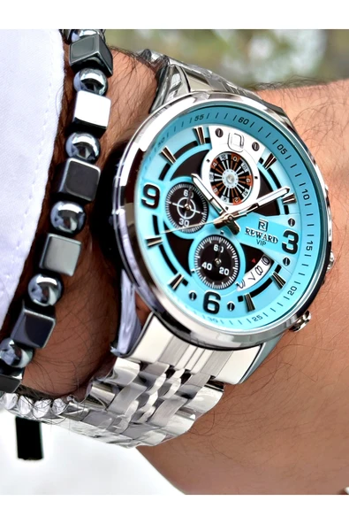 Ferrucci Gümüş Renk Fonksiyonlu Rulet Fonksiyonlu Çelik Kordon Erkek Kol Saati + BİLEKLİK ürün görseli 1