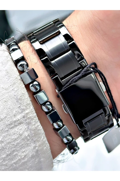 Ferrucci Siyah Renk Fonksiyonlar Aktif Çelik Kordon  Erkek Kol Saati + BİLEKLİK HEDİYELİ - Resim 5