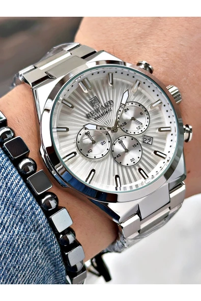 Reward Gümüş Renk Fonksiyonlar Aktif Erkek Kol Saati + BİLEKLİK - Resim 3