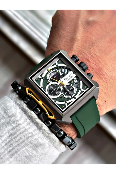 Ferrucci Kırmızı Renk Fonksiyonlu Spor Silikon Erkek Kol Saati + BİLEKLİK HEDİYELİ - Resim 2