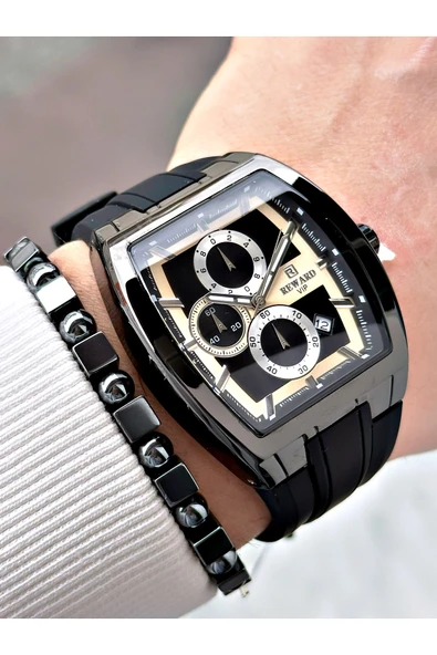 Reward Siyah Renk Kare Spor Fonksiyonlar Aktif Erkek Kol Saati + BİLEKLİK ürün görseli 1