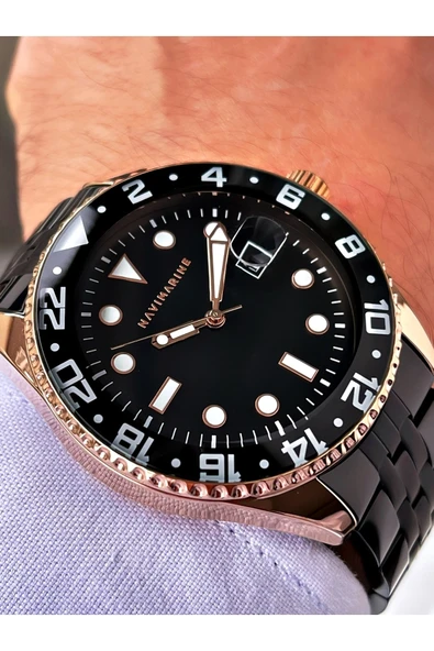 Navimarine Siyah Renk Çelik Kordon Erkek Kol Saati Bileklik Hediyeli ürün görseli 1