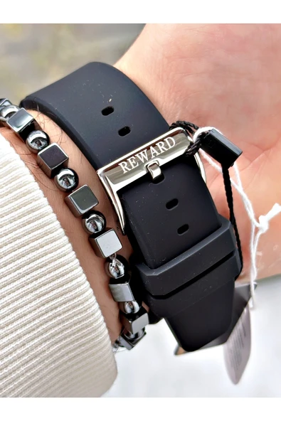 Reward Siyah Renk Çelik Kasa Otomatik Mekanizma Erkek Kol Saati + BİLEKLİK HEDİYELİ - Resim 5