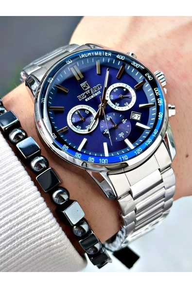 Reward Gümüş Renk Fonksiyonlar Aktif Aynalı Cam Erkek Kol Saati + BİLEKLİK HEDİYELİ - Resim 3