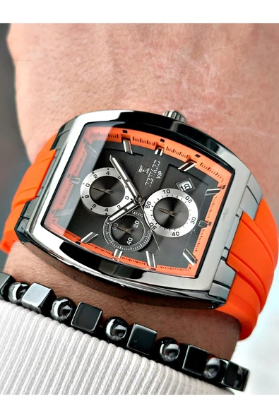 Reward Turuncu Renk Kare Spor Fonksiyonlar Aktif Erkek Kol Saati + BİLEKLİK - Resim 3