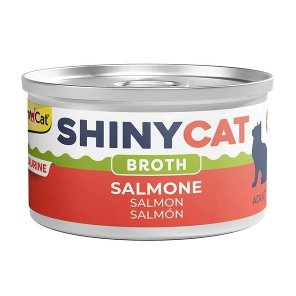 GimCat Shinycat Broth Sos İçinde Somonlu Kedi Konservesi 70g ürün görseli 1