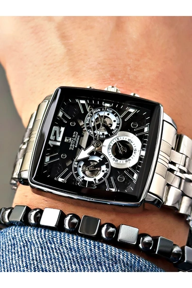 Reward Gümüş Renk Kare Model Fonksiyonlar Aktif Erkek Kol Saati + BİLEKLİK ürün görseli 1
