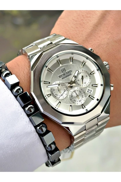 Reward Gümüş Renk Spor Model Fonksiyonlar Aktif Erkek Kol Saati + Bileklik ürün görseli 1