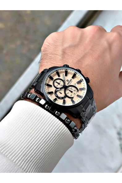 Reward Siyah Renk Çelik Kordon Business Kasa Kordon Çelik Erkek Kol Saati + BİLEKLİK - Resim 2