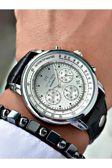 Reward Siyah Deri Kordon Pilli Orjinal Business Kilit Erkek Kol Saati + BİLEKLİK HEDİYELİ - Resim 2