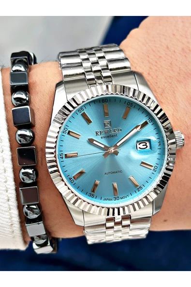 Reward Gümüş Renk Mekanizma Business Otomatik Erkek Kol Saati + BİLEKLİK ürün görseli 1
