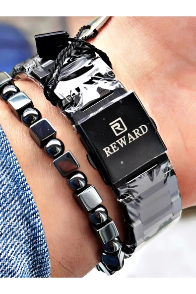 Reward Siyah Renk Fonksiyonlar Aktif Erkek Kol Saati + BİLEKLİK - Resim 4