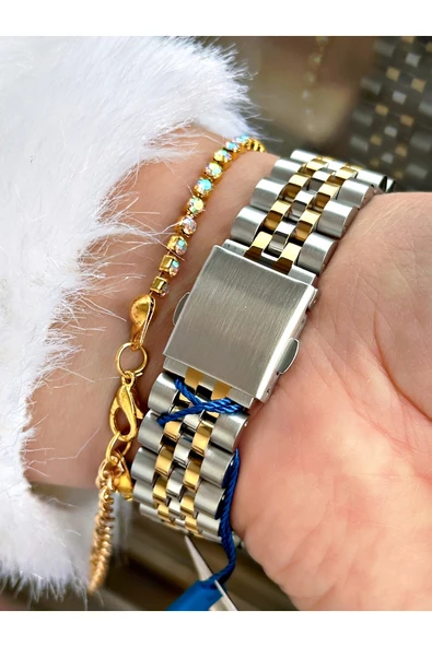 Navimarine Gümüş Renk Çelik Kordon Kadın Kol Saati + Bileklik Hediyeli - Resim 4