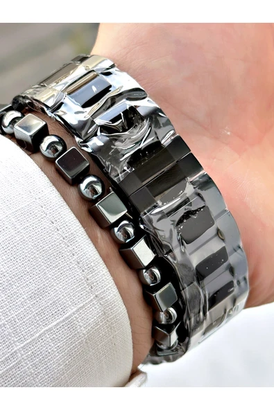 Reward Siyah Renk Fonksiyonlar Aktif Çelik Kordon 3 ATM Su Geçirmez Erkek Kol Saati + BİLEKLİK - Resim 5