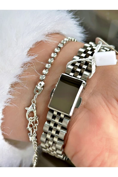 Navimarine Altın Renk Çelik Kordon Kadın Kol Saati + Bileklik Hediyeli - Resim 4