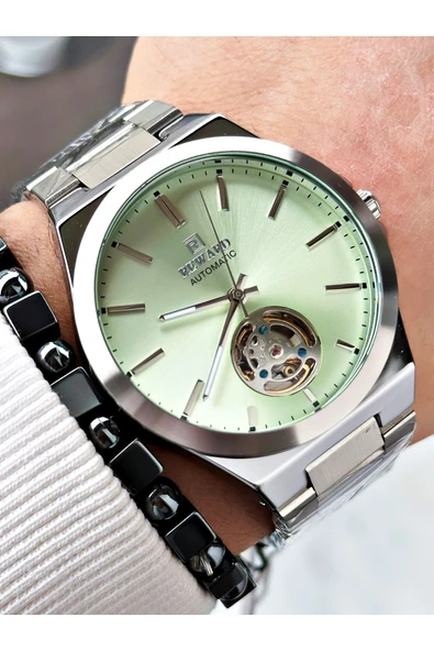 Reward Gümüş Renk Otomatik Kurmalı Çelik Kordon Erkek Kol Saati + BİLEKLİK - Resim 3