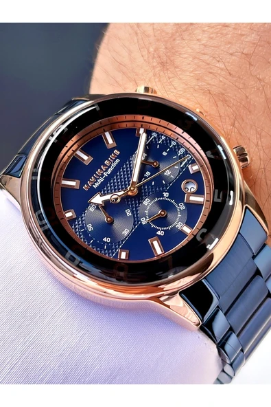 Navimarine Lacivert Renk Fonksiyonlu Çelik Kordon Erkek Kol Saati Bileklik Hediyeli ürün görseli 1