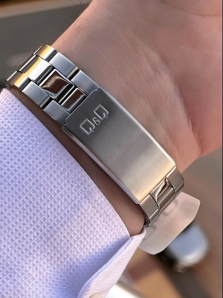 Q&Q Çelik Kordon Takvimli Kadran 2 Yıl Garantili 3 Atm Suya Dayanıklı Erkek Kol Saati QQ.E2005.A1 - Resim 4