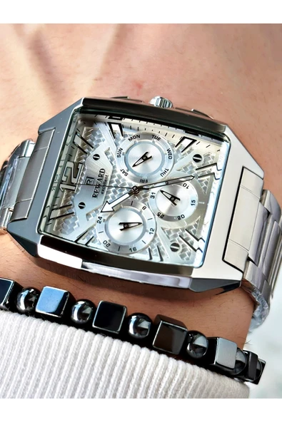 Reward Gümüş Renk Kare Model Fonksiyonlu Çelik Kordon Erkek Kol Saati + BİLEKLİK HEDİYELİ ürün görseli 1