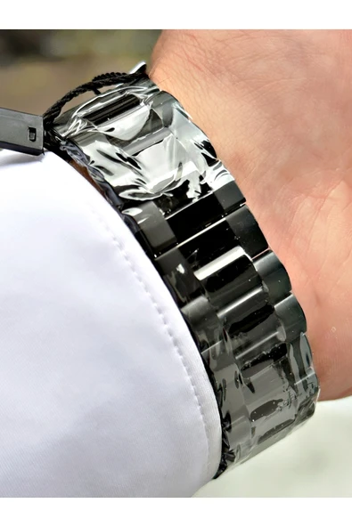 Reward Siyah Renk Otomatik Kurmalı Çelik Kordon Orijinal Erkek Kol Saati + BİLEKLİK HEDİYELİ - Resim 5