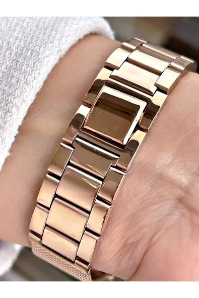 Navimarine Rosegold Renk Çelik Kordon Kadın Kol Saati Bileklik Hediyeli - Resim 3