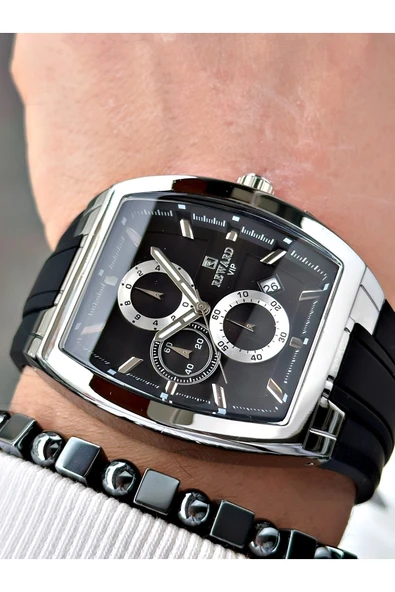 Reward Siyah Renk Kare Spor Fonksiyonlar Aktif Erkek Kol Saati + BİLEKLİK - Resim 3