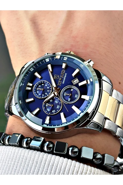 Reward Altın Gümüş Renk Fonksiyonlu Çelik Kordon Erkek Kol Saati + BİLEKLİK HEDİYELİ ürün görseli 1
