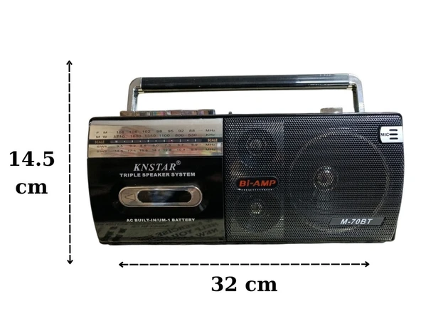 Nostalji Tasarımlı Kaset Ve Müzik Çalar Knstar M-70BT Bluetooth + USB + Sd + Fm Radyo Kaset Çalar ürün görseli 1