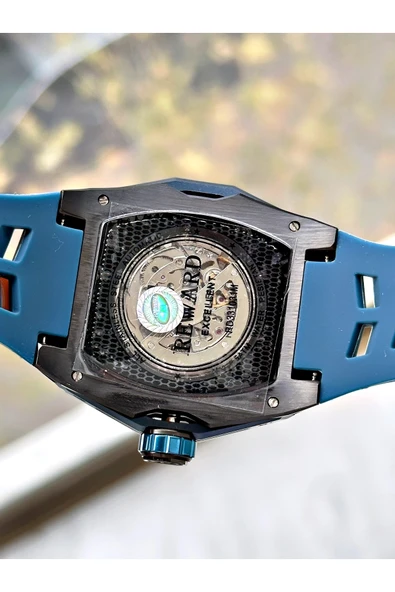 Reward Siyah Renk Çelik Kasa Otomatik Spor Silikon Business Erkek Kol Saati + BİLEKLİK - Resim 4