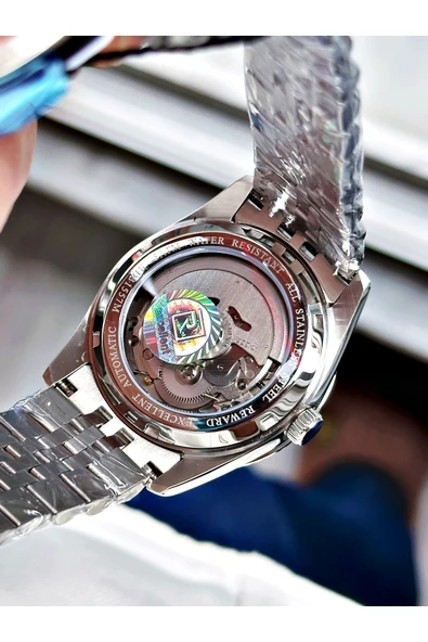 Reward Gümüş Renk Mekanizma Business Otomatik Erkek Kol Saati + BİLEKLİK - Resim 6