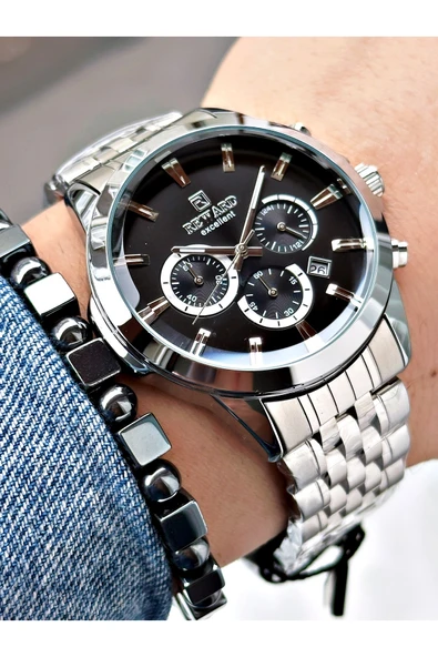 Reward Gümüş Renk Spor Garantili Çelik Kordon Erkek Kol Saati + BİLEKLİK ürün görseli 1