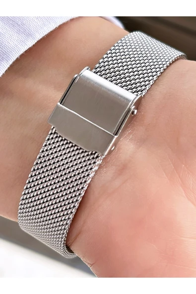 Ferrucci Silver Gümüş Renk Hasır Metal Kadın Kol Saati - Resim 5