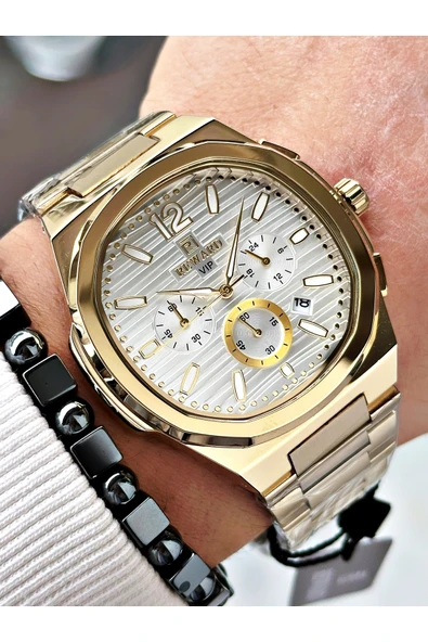 Reward Altın Renk Fonksiyonlar Aktif Kare Model Erkek Kol Saati + BİLEKLİK ürün görseli 1